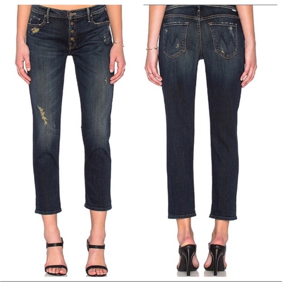 Anthropologie’s MOTHER The Pixie Dropout Boyfriend Jeans in Jaded and Torn - 25 - Picture 2 of 9